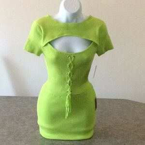 keyhole lace up crop top and pencil skirt set